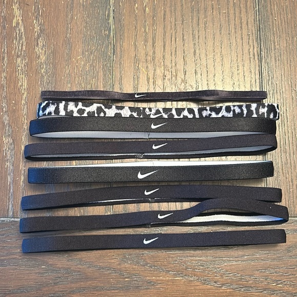 Nike Accessories - Nike Hairbands.  Black and White. 8.5” Super Stretchy.  You get 8!